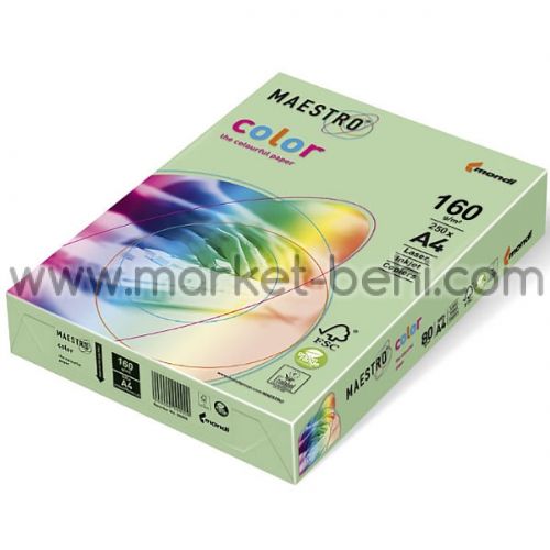 Цветен картон IQ Color Полузелен №28 А4 250 л.