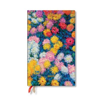 Paperblanks Планер Monet Chrysanthemums, Maxi, хоризонтален, твърда корица, 80 листа, за 2026 година