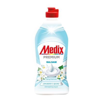 Препарат за миене на съдове Medix Balsam, пролетна свежест, 415 ml, бял