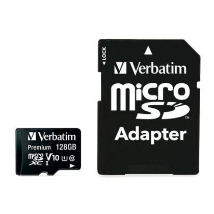 Карта памет Verbatim micro SDXC, 128 GB, с адаптер