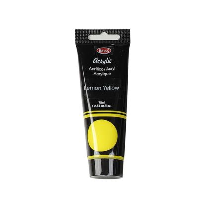 Beifa Акрилна боя, в тубичка, 75 ml, жълта