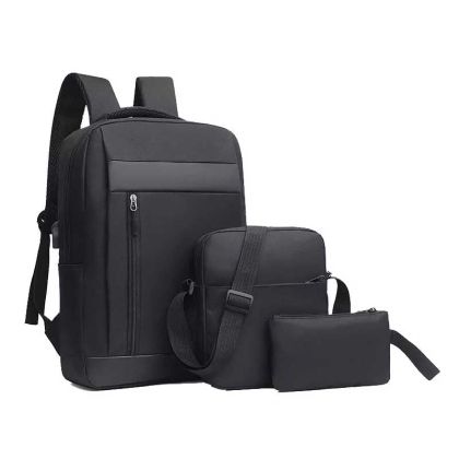 Office 1 Комплект раница за лаптоп, чанта и несесер Casablanca, 3 в 1, полиестер, черни