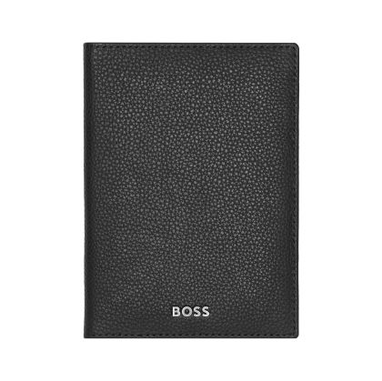 Hugo Boss Калъф за паспорт Classic Grained, черен