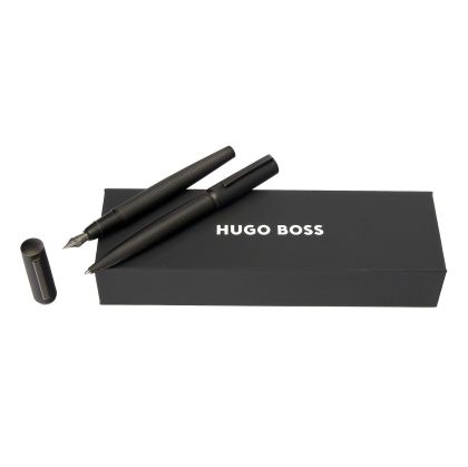 Hugo Boss Комплект химикалка и писалка Arche Iconic, в кутия, черни