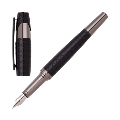 Hugo Boss Писалка Chevron, в кутия, черна