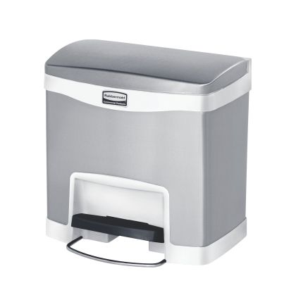 Кош Rubbermaid Slim Jim Front, метален, 15 L, бял, 39.57 x 30.23 x 39.95 cm