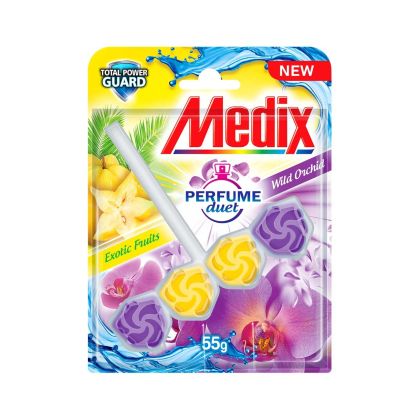 Ароматизатор за тоалетна Medix Perfume Duet, Fruits & Orchid, 55 g