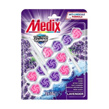 Ароматизатор за тоалетна Medix WC Lavender, 55 g, 3 броя