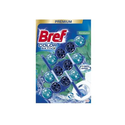 Ароматизатор за тоалетна Bref Color Active, евкалипт, 3 х 50 g