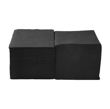 Салфетки, целулоза, двупластови, 1/4 сгъвка, 33 х 33 cm, черни, 400 броя