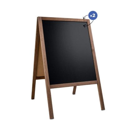 Стопер с черна дъска, двустранен, дървен, 60 х 100 cm