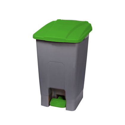 Кош за отпадъци Planet, за разделно събиране, с педал, пластмасов, 70 L, зелен