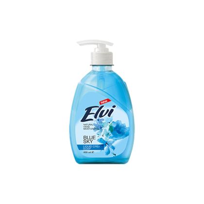 Течен сапун Elvi, с помпа, синьо небе, 400 ml, син