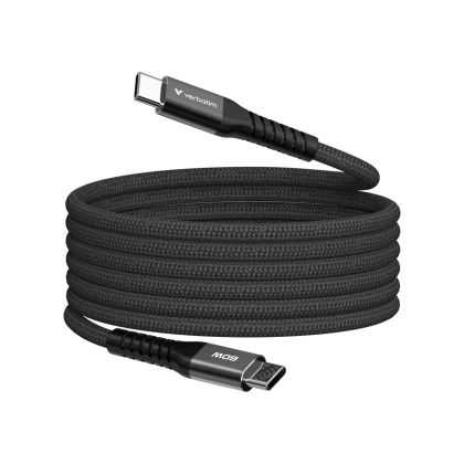 Кабел Verbatim Sync & Charge, магнитен, USB Type-C към USB Type-C, 60 W, 120 cm, черен