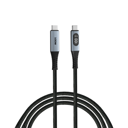 Кабел Verbatim Sync & Charge, USB Type-C към USB Type-C, с дисплей, 100 W, 120 cm
