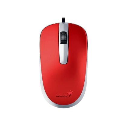 Мишка Genius DX-120, с кабел, USB Type-A, 3 бутона, червена