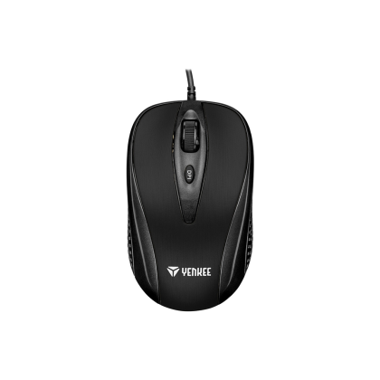 Мишка Yenkee 1025BK, оптична, USB, 2400 dpi, с кабел, черна