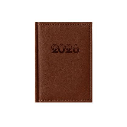 Календар-бележник Казанова, с дати, 10 x 15 cm, кожена подвързия, кафяв