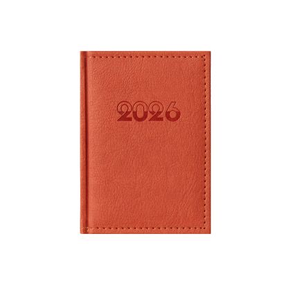 Календар-бележник Казанова, с дати, 10 x 15 cm, кожена подвързия, оранжев