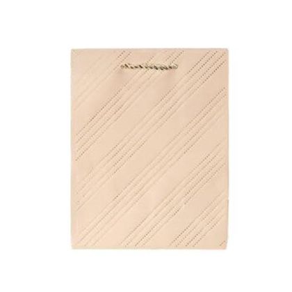 Подаръчна торбичка, имитация на шев, 18 х 23 х 10 cm, бежова