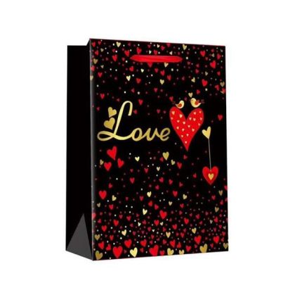 Подаръчна торбичка Love, 26 х 32 х 12 cm, черна