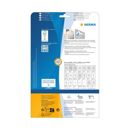 Herma Самозалепващи се етикети, A4, презалепващи, 99.1 х 67.7 mm, 8 броя, 25 листа