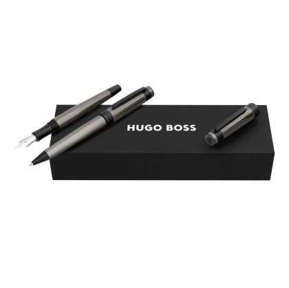 Hugo Boss Комплект химикалка и писалка Eclat, тъмносиви