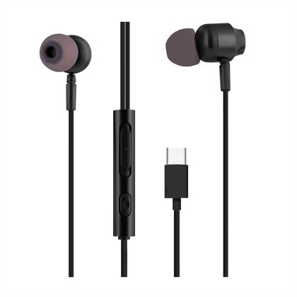 Слушалки TNB C-Buds, с тапи, USB Type C, 95 dB, максимална мощност 60 mW, 1.2 m кабел, черни