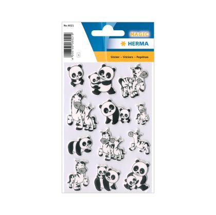 Herma Самозалепващи се етикети Панди и зебри, 1 лист