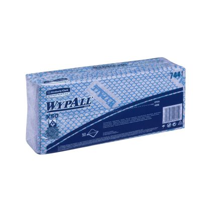 Кърпа Kimberly-Clark WypAll X50 7441, 41.8 х 24.7 cm, синя, 50 броя