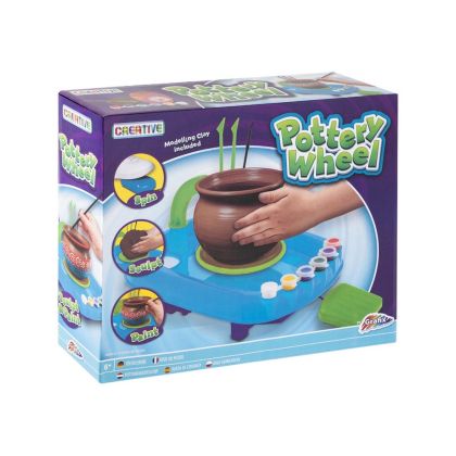 Moxy Грънчарско колело, с глина, четка и 6 цветни бои