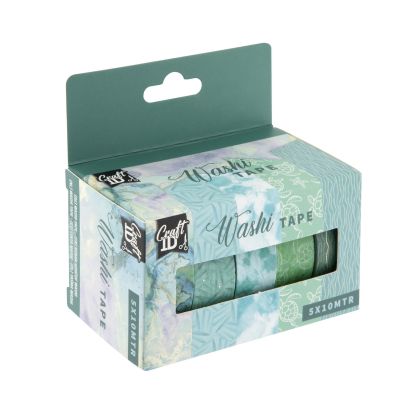 Craft ID Тиксо, с мотиви за декорация, широчина 15 mm, дължина 10 m, 5 броя, зелено