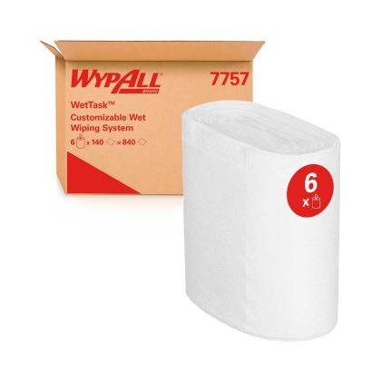 Кърпи за почистване Kimberly-Clark Kimtech Wettask DS Wipers 7757, 140 къса, бели