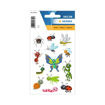 Herma Самозалепващи се етикети Насекоми, пълзящи и летящи, 1 лист