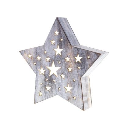 Retlux Коледна украса RXL 348 - Звезда, голяма, сива