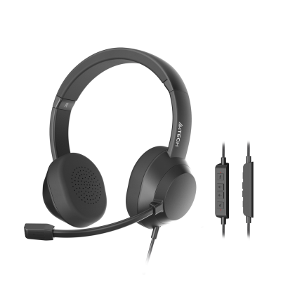 A4Tech Слушалки Fstyler FH150U, USB, с микрофон, черни