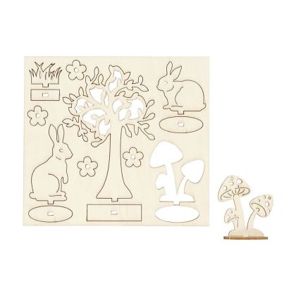 Creativ Company Шаблон Дърво и зайци, 15.5 х 17 cm