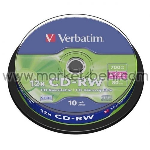 CD-RW Verbatim 10x 700 MB в тънка кутия, цветен