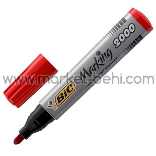 Перманентен маркер Bic 2000 Червен объл връх