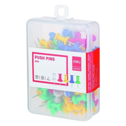 Пинчета за коркова дъска Deli E0031, цветни 100б