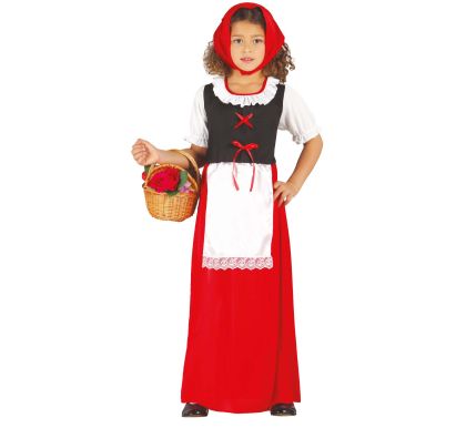 Костюм на Червената шапчица, за 10-12 годишни деца, червен