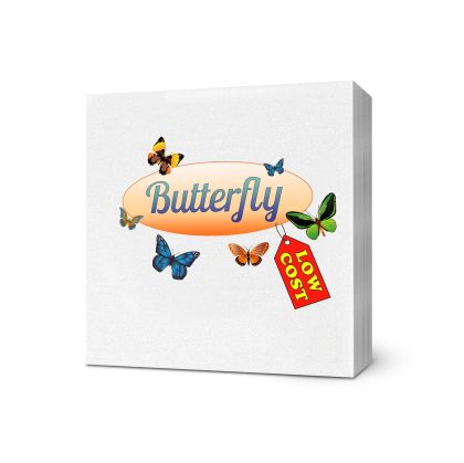 Салфетки Butterfly, еднопластови, 33 х 33 cm, 80 броя