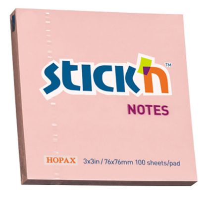 Самозалепващи листчета Stick'n Notes 76x76 mm 100л. Розов