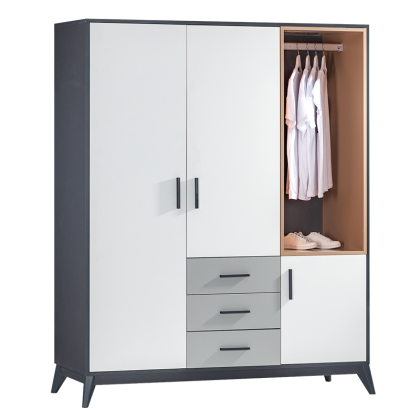 Трикрилен гардероб с чекмеджета BREDA