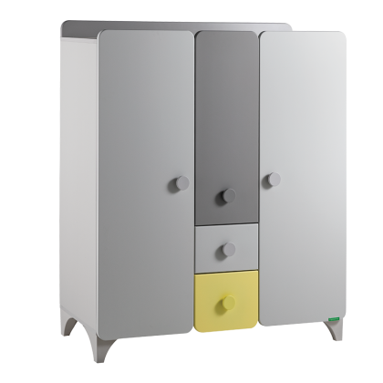 Трикрилен детски гардероб MINIA 124x46x142 см
