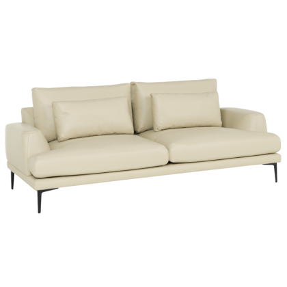 Кожен диван - тройка GRASTEN LUX - крем