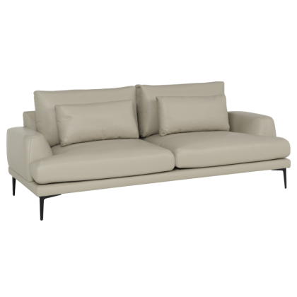 Кожен диван - тройка GRASTEN LUX  - бежов