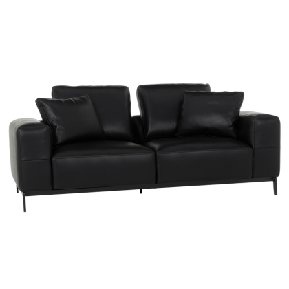 Кожен диван - двойка HALS LUX - черен