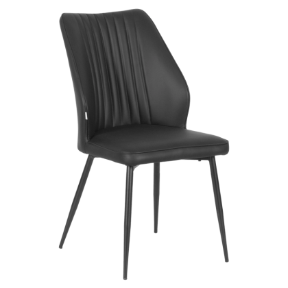 Трапезен стол LAREDO Y силиконова кожа - черен 60