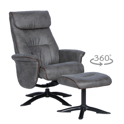 Кресло с табуретка EMA - сиво